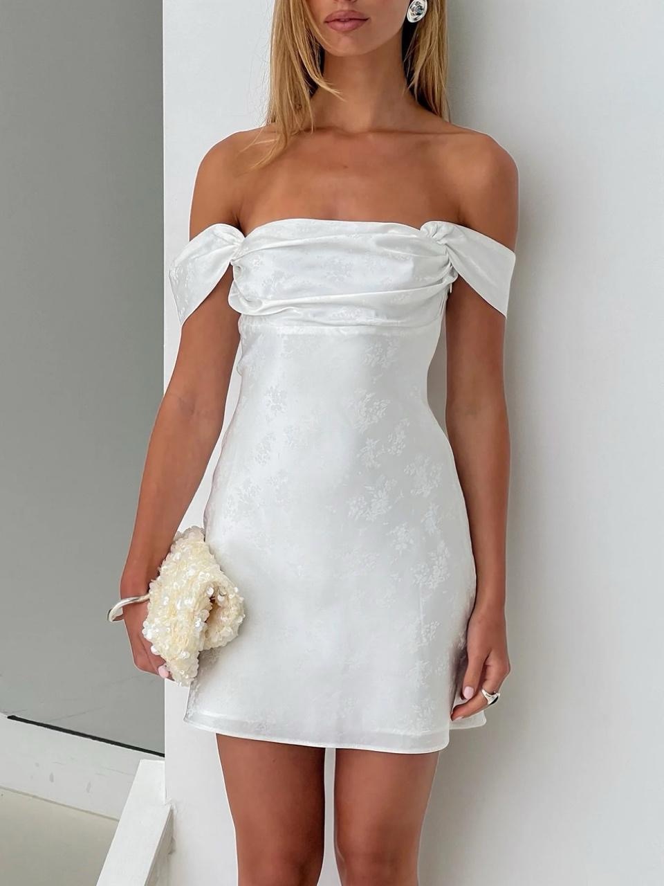 Princess Polly White Off-Shoulder Mini Dress